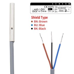 LJ4A3-1-Z/AY 6-36V 1mm PNP NC Inductive Distance Sensor - 3