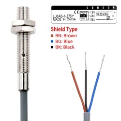 LJ6A3-1-Z/BY 6-36V 1mm PNP NO Inductive Distance Sensor - 3