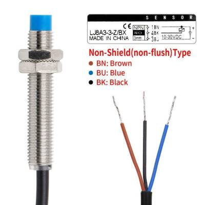 LJ8A3-3-Z/BX 6-36V 3mm NPN NO Inductive Distance Sensor - 3