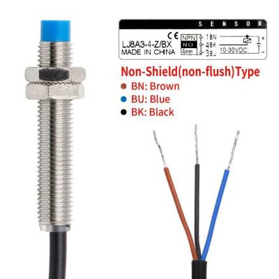 LJ8A3-4-Z/BX 6-36V 4mm NPN NO Inductive Distance Sensor - 3