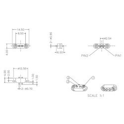 LK-2PIN-1450404 2-Pin 2.54mm Pogo Pin Manyetik Konnektör Takımı - 3