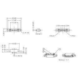 LK-3PIN-2080404 3-Pin 2.54mm Pogo Pin Manyetik Konnektör Takımı - Kulaklı - 3