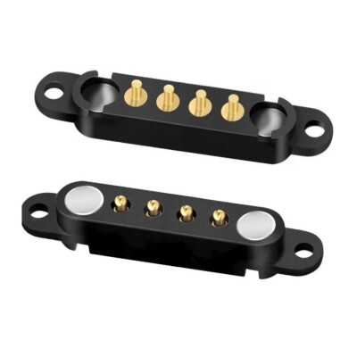 LK-4PIN-2340404 4-Pin 2.54mm Pogo Pin Manyetik Konnektör Takımı - Kulaklı - 1