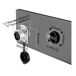LP-20-J03SX-03-401A 3-Pin Waterproof Connector - Female - 2