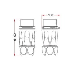 LP-20-J05PP-01-001 5-Pin Su Geçirmez Konnektör - Dişi - 2