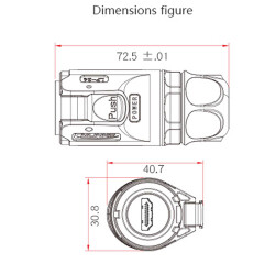 LP-24-HDMI-MP-MP-1M-001 Waterproof HDMI Male Connector - 1M Cable - 3