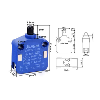 LXW20-11M 8mm Micro Switch 4-Pin with Magnet - 2