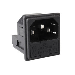 LZ-14-F8 Çift Sigortalı Üçlü Erkek Power Soketi - 1