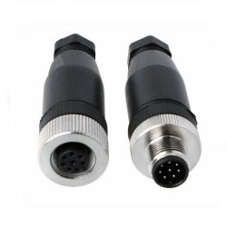 M12 8 Pinli Konnektör Seti