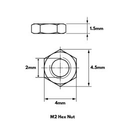 M2 Nut - 10 Pieces - 2