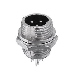 Mike Konnektör 3-Pin 12mm - Erkek 