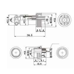 Mike Konnektör 4-Pin 12mm - Dişi - 2