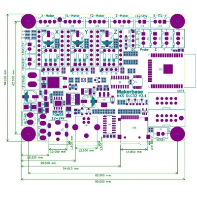 MKS DLC32 v2.0 GRBL CNC Control Board Kit + TS35-R LCD Display - 4