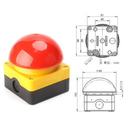 Mushroom Head Emergency Stop Button 1NO+1NC - Spring Auto Reset - 4