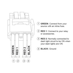 ON-OFF Anahtar Mavi Işıklı 4-Kablolu 12V 3A - Led Light Bar - 3