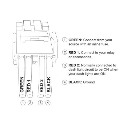 ON-OFF Anahtar Mavi Işıklı 4-Kablolu 12V 3A - Water Pump - 3