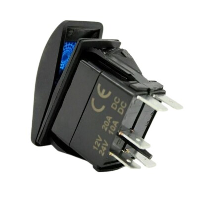 ON-OFF Blue Illuminated Switch 5-Pin 12V-24V - Reverse Camera - 2