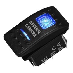 ON-OFF Blue Illuminated Switch 5-Pin 12V-24V - Reverse Camera - 3