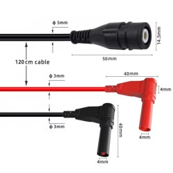 P1207 BNC Erkek - 4mm Banana Dönüştürücü Osiloskop Kablosu - 120cm - 3