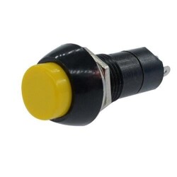 PBS-11A 12mm Anahtarlı Push Buton - Sarı 