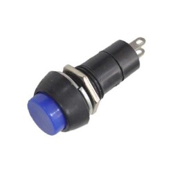 PBS-11A 12mm Keyed Push Button - Blue