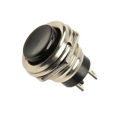 PBS26 16mm Push Button - Black - 1