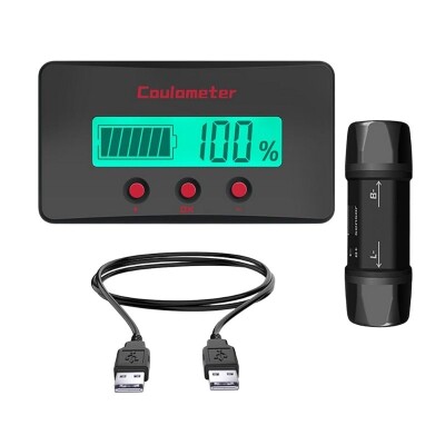 PZEM-033 8-120V Battery Voltage Capacity Indicator + 100A Shunt + 1m USB Cable - 1
