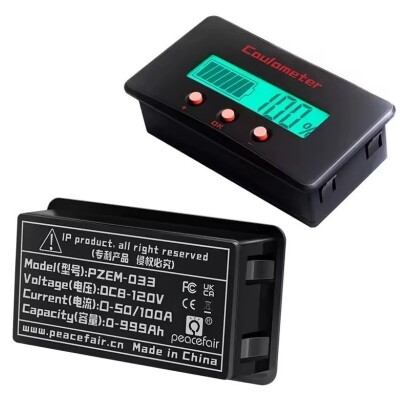 PZEM-033 8-120V Battery Voltage Capacity Indicator + 100A Shunt + 1m USB Cable - 2
