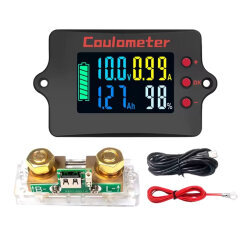 PZEM-037 8-120V 300A Voltmetre Ampermetre - Batarya Kapasite Yöneticisi + 300A Şönt + 2m USB Kablo - 1