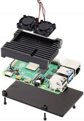 Raspberry Pi 4 Alüminyum Soğutucu Kasa - Çift Fanlı - 3