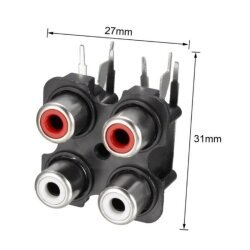 RC14 3.5mm Dual Stereo RCA Jack Female - PCB Type - 3