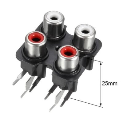 RC14 3.5mm İkili Stereo RCA Jack Dişi - PCB Tip - 4