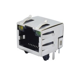 RJ45 8P8C Lighted Female Ethernet Connector - PCB Type 