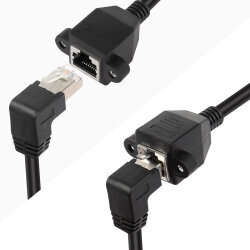 RJ45 Angled Panel Type Ethernet Extension Cable - 50cm - 2