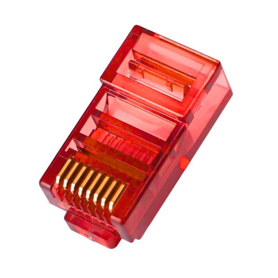RJ45 Cat5 Cat6 8P8C Erkek Soket - Kırmızı - 1