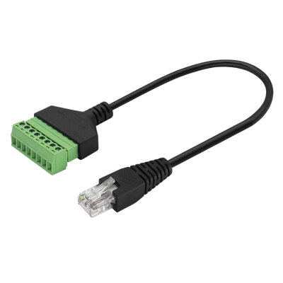 RJ45 Erkek - 8 Pin Vidalı Terminal Dönüştürücü Kablo - 30cm - 1
