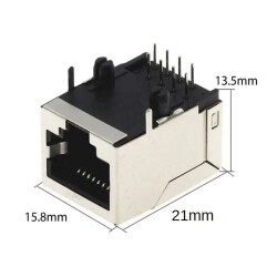 RJ45 Female Ethernet Connector - PCB Type - 3