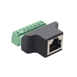 RJ45 Female to 8 Pin Screw Terminal Converter Adapter - 1