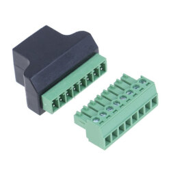 RJ45 Female to 8 Pin Screw Terminal Converter Adapter - 2