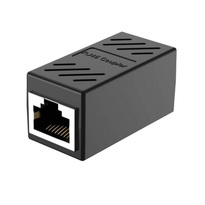 RJ45 Female-to-Female Interconnect Connector - Black - 1