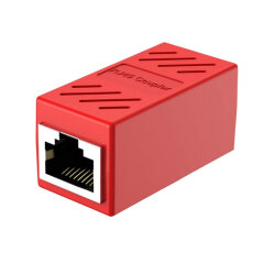 RJ45 Female-to-Female Interconnect Connector - Red