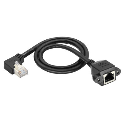 RJ45 Left Angled Panel Type Ethernet Extension Cable - 50cm - 1