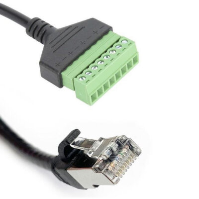 RJ45 Male - 8 Pin Screw Terminal Converter Cable - 30cm - 3