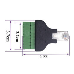 RJ45 Male to 8-Pin Screw Terminal Converter Adapter - 5