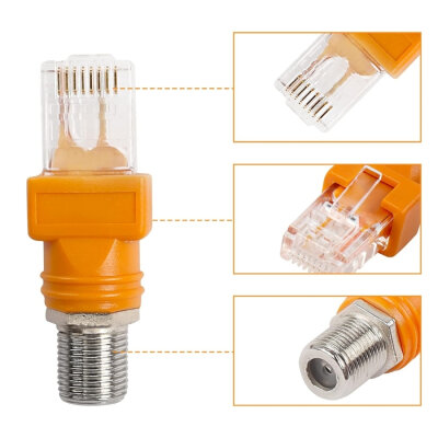 RJ45 Male to F Female Converter Connector - 2