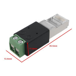 RJ45 Male to RS485 2-Pin Screw Adapter A=PIN4 B=PIN5 - 3