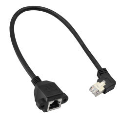 RJ45 Right Angle Panel Type Ethernet Extension Cable - 50cm - 1