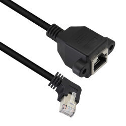 RJ45 Right Angle Panel Type Ethernet Extension Cable - 50cm - 2