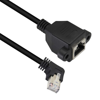RJ45 Right Angle Panel Type Ethernet Extension Cable - 50cm - 2