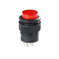 RL16-503A 16MM Self-locking Led Plastic Button Red